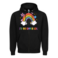 Black if being gay was a choice i'd be gayer lol Zipper Hoodie - MaliasSmallBusiness