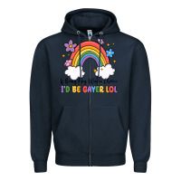 Navy if being gay was a choice i'd be gayer lol Zipper Hoodie - MaliasSmallBusiness