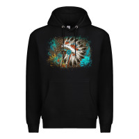 Black indian headress sunflower leopard Premium Hoodie - AdoDesignShop