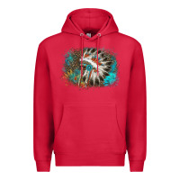 Cardinal indian headress sunflower leopard Premium Hoodie - AdoDesignShop