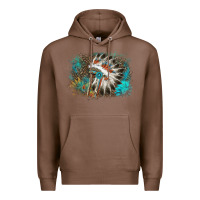Chestnut indian headress sunflower leopard Premium Hoodie - AdoDesignShop