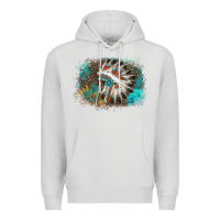 Dove Grey indian headress sunflower leopard Premium Hoodie - AdoDesignShop