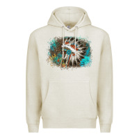Oatmeal Heather indian headress sunflower leopard Premium Hoodie - AdoDesignShop