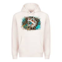 Pale Pink indian headress sunflower leopard Premium Hoodie - AdoDesignShop