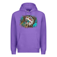 Purple indian headress sunflower leopard Premium Hoodie - AdoDesignShop