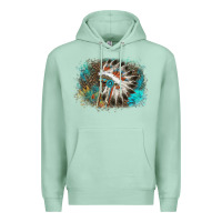 Seafoam indian headress sunflower leopard Premium Hoodie - AdoDesignShop
