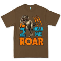 Cacao i'm two hear me roar dinosaur birthday Premium Tee - LillyAllenDesigns