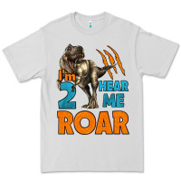 Dove Grey i'm two hear me roar dinosaur birthday Premium Tee - LillyAllenDesigns