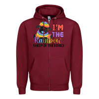 Burgundy i'm the rainbow sheep of the family Zipper Hoodie - MaliasSmallBusiness