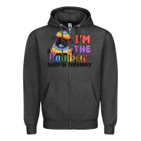 Charcoal Heather i'm the rainbow sheep of the family Zipper Hoodie - MaliasSmallBusiness