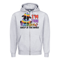 Heather Grey i'm the rainbow sheep of the family Zipper Hoodie - MaliasSmallBusiness