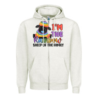Oatmeal Heather i'm the rainbow sheep of the family Zipper Hoodie - MaliasSmallBusiness