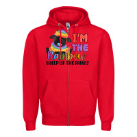 Red i'm the rainbow sheep of the family Zipper Hoodie - MaliasSmallBusiness