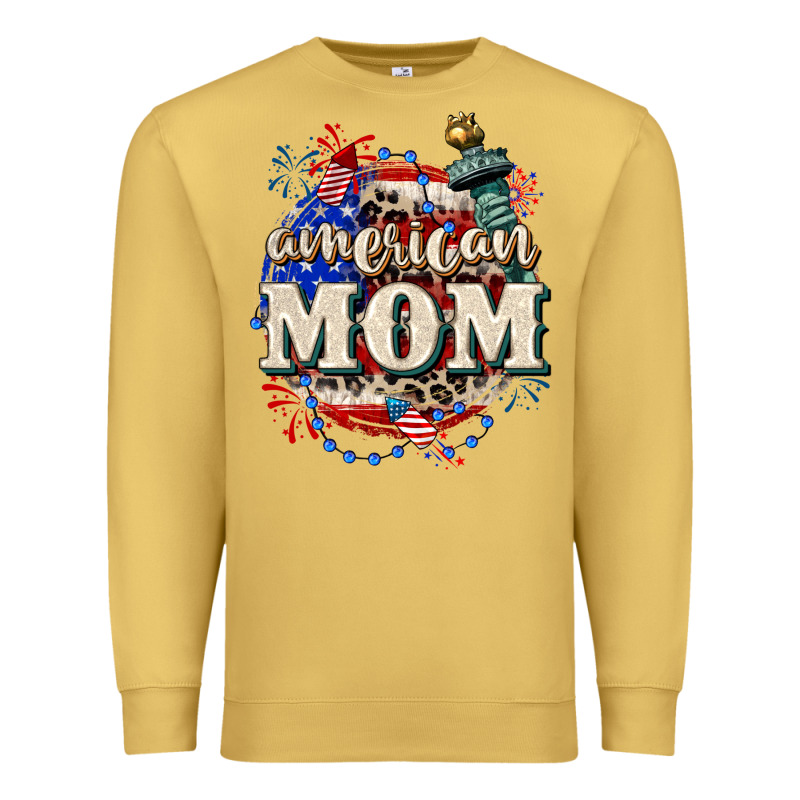 American Mom 4th Of July Premium Sweatshirt by CowGirlArtShop | Teevron