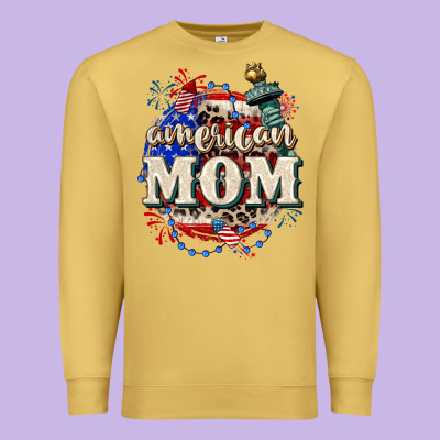 American Mom 4th Of July Premium Sweatshirt Designed By Cowgirlartshop