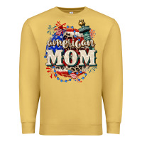Antique Gold American Mom 4th of July Premium Sweatshirt - CowGirlArtShop