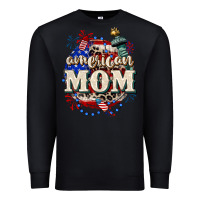 Black American Mom 4th of July Premium Sweatshirt - CowGirlArtShop
