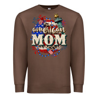 Chestnut American Mom 4th of July Premium Sweatshirt - CowGirlArtShop