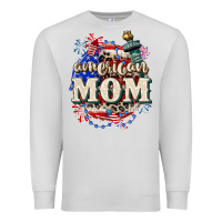 Dove Grey American Mom 4th of July Premium Sweatshirt - CowGirlArtShop