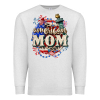 Oatmeal Heather American Mom 4th of July Premium Sweatshirt - CowGirlArtShop