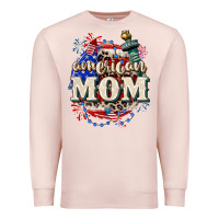 Pale Pink American Mom 4th of July Premium Sweatshirt - CowGirlArtShop