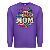 Purple American Mom 4th of July Premium Sweatshirt - CowGirlArtShop