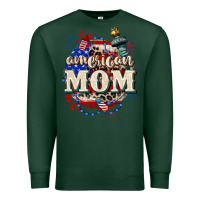 Sports Green American Mom 4th of July Premium Sweatshirt - CowGirlArtShop