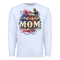 White American Mom 4th of July Premium Sweatshirt - CowGirlArtShop