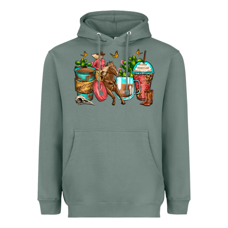 Cowgirl Coffee Cups Heavyweight Hoodie by Zillion Design Studio | Teevron