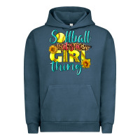 Pigment Midnight Navy softball it's a girl thing Urban Hoodie - LillyAllenDesigns