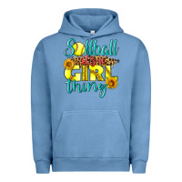 Pigment Pebble Blue softball it's a girl thing Urban Hoodie - LillyAllenDesigns