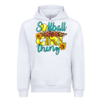 White softball it's a girl thing Urban Hoodie - LillyAllenDesigns