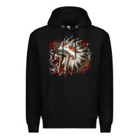 Black İndian Headress Cowhide Premium Hoodie - AdoDesignShop