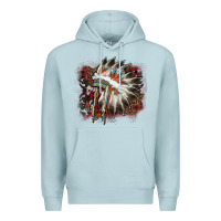 Blue Mist İndian Headress Cowhide Premium Hoodie - AdoDesignShop