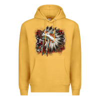 Mustard İndian Headress Cowhide Premium Hoodie - AdoDesignShop