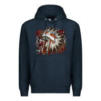 Navy İndian Headress Cowhide Premium Hoodie - AdoDesignShop