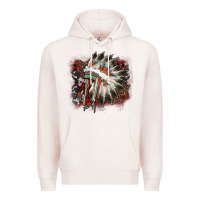 Pale Pink İndian Headress Cowhide Premium Hoodie - AdoDesignShop