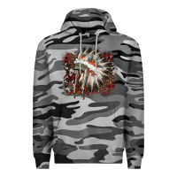 Slate Camo İndian Headress Cowhide Premium Hoodie - AdoDesignShop