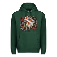 Sports Green İndian Headress Cowhide Premium Hoodie - AdoDesignShop