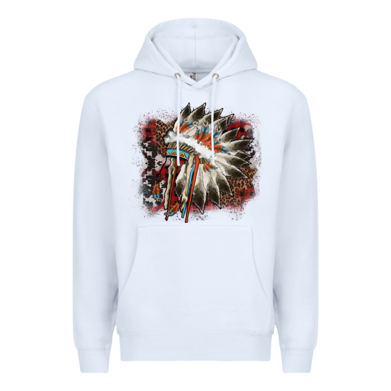 İndian Headress Cowhide Premium Hoodie by AdoDesignShop | Teevron