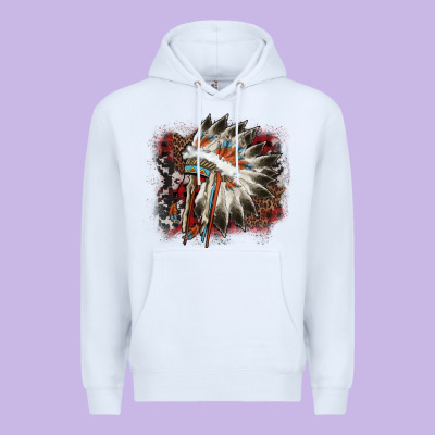 İndian Headress Cowhide Premium Hoodie Designed By Adodesignshop