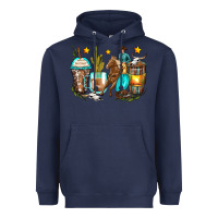 Navy cowboy coffee cups Heavyweight Hoodie - Zillion Design Studio