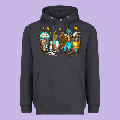 Cowboy Coffee Cups Heavyweight Hoodie Designed By Zillion Design Studio