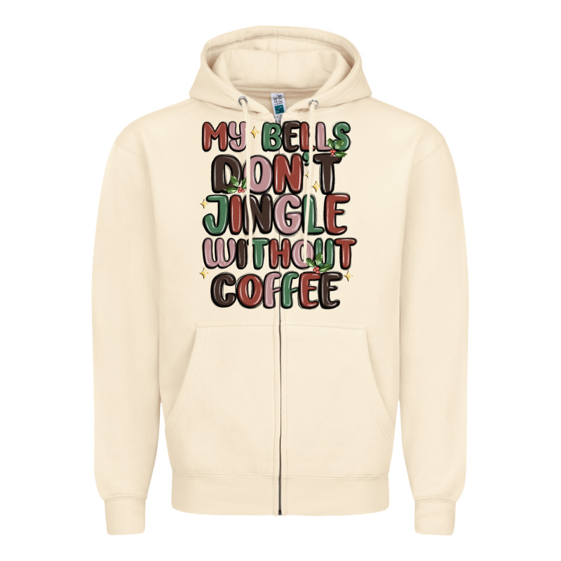 My Bells Don't Jingle Without Coffee Zipper Hoodie by MaliasSmallBusiness | Teevron