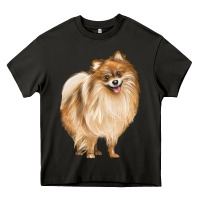 Asphalt Pomeranian Dog Illustrations Heavy Core Tee - LillyAllenDesigns