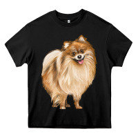 Black Pomeranian Dog Illustrations Heavy Core Tee - LillyAllenDesigns