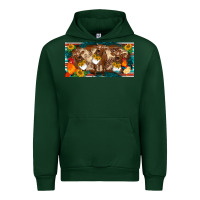 Forest Green western cow cockerel chick  serape leopard sunflowers license plate te Urban Hoodie - BarkalooDesign