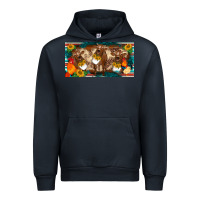 Navy western cow cockerel chick  serape leopard sunflowers license plate te Urban Hoodie - BarkalooDesign