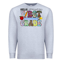Heather Grey hellofirstgrade Premium Sweatshirt - CowhideDigitalArt