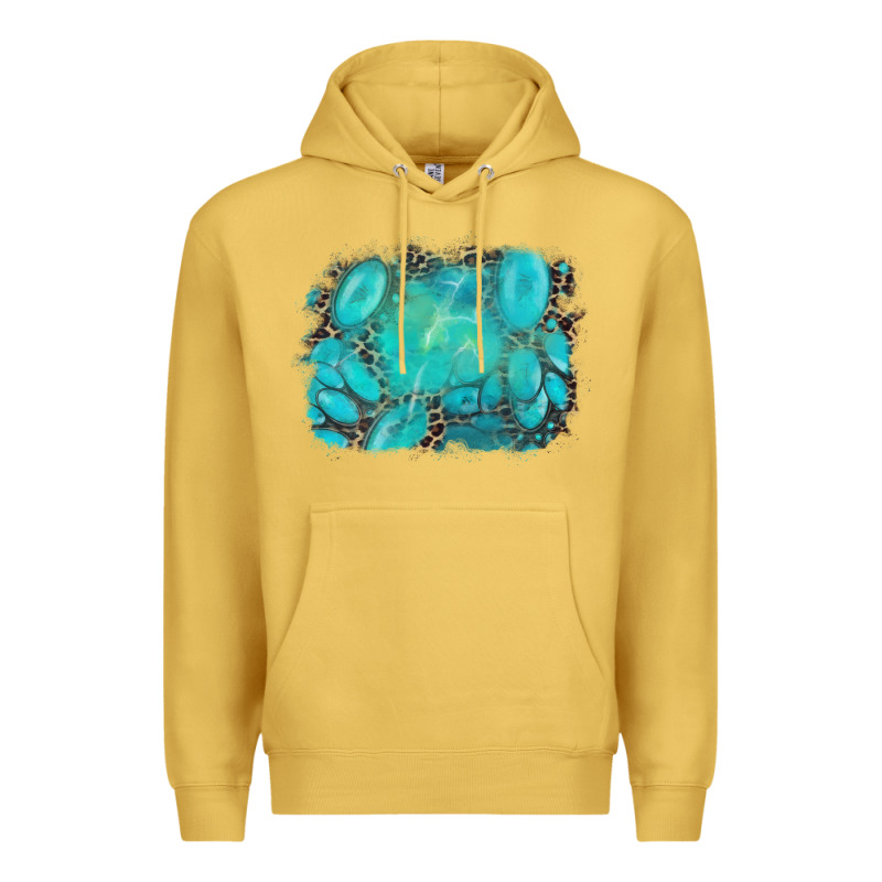 Turquoise Leopard Background Premium Hoodie by AdoDesignShop | Teevron